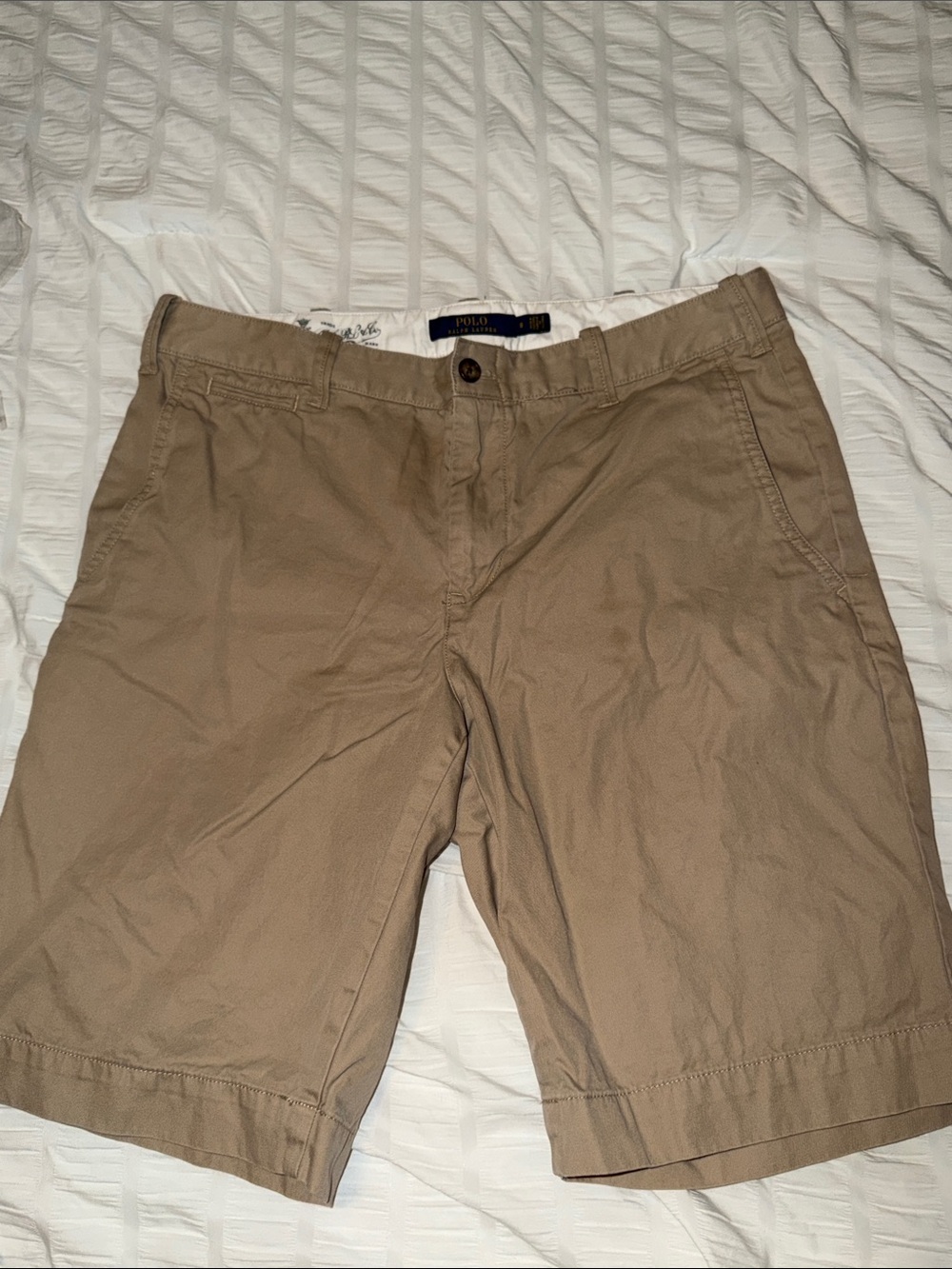 Polo by Ralph Lauren Men's Khaki Flat-Front Chino Shorts